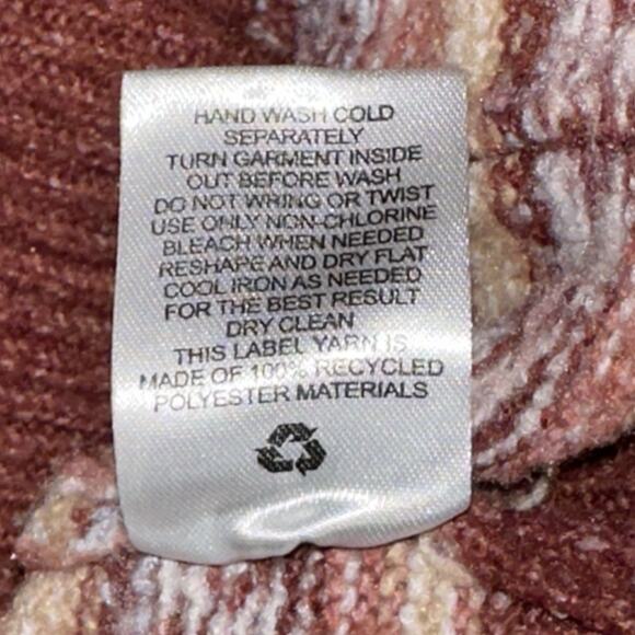 Pink Rose Fair Isle Pattern Cardigan Sweater Size L Women’s Button-Front Cropped - Picture 12 of 12